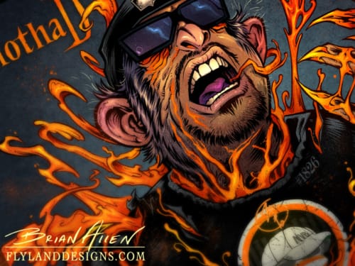 Album cover comic book illustration for hip-hop artist