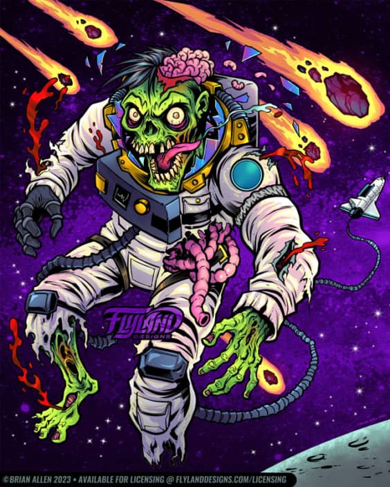 Zombie Astronaut Artwork by free