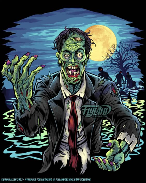 Creepy Zombie Illustration in th