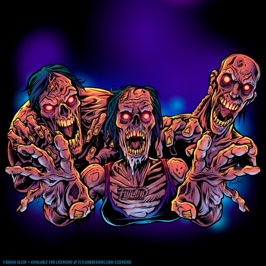 Zombie Party Club Neon Lights