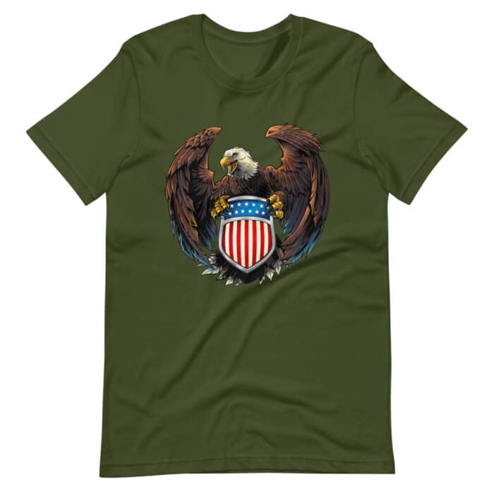 Eagle with US Flag Crest- Short-Sleeve Unisex T-Shirt - Image 7