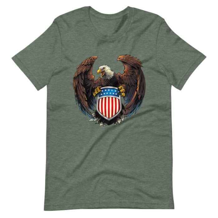 Eagle with US Flag Crest- Short-Sleeve Unisex T-Shirt - Image 4