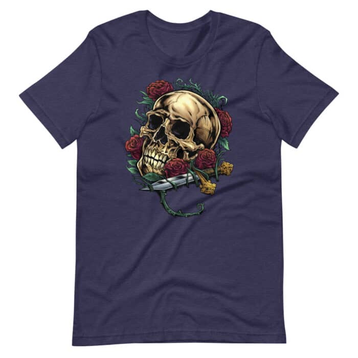 Skull, roses and Dagger - Short-Sleeve Unisex T-Shirt - Image 3