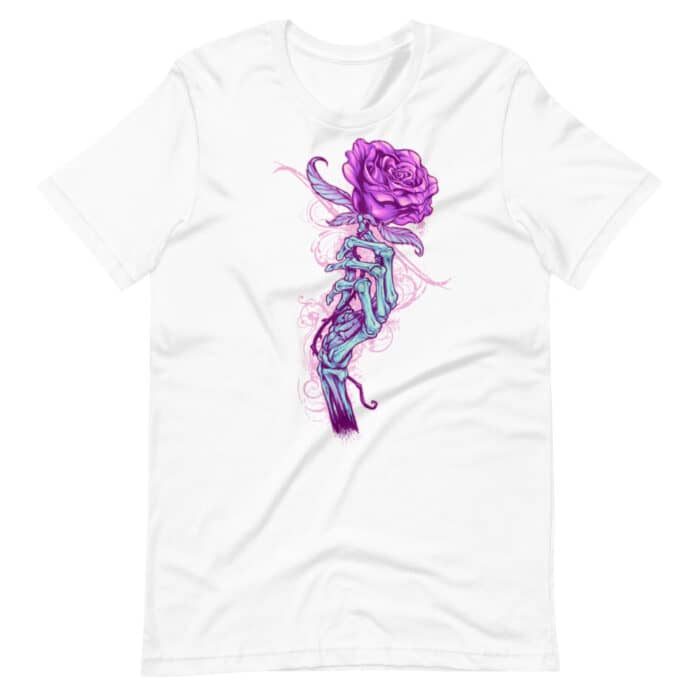 Skeleton Hand with Rose - Short-Sleeve Unisex T-Shirt - Image 3