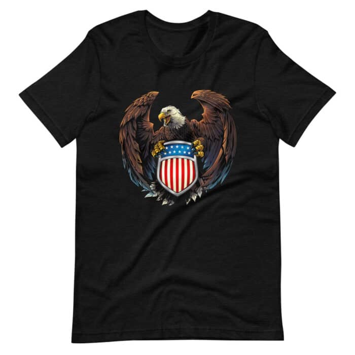 Eagle with US Flag Crest- Short-Sleeve Unisex T-Shirt - Image 3