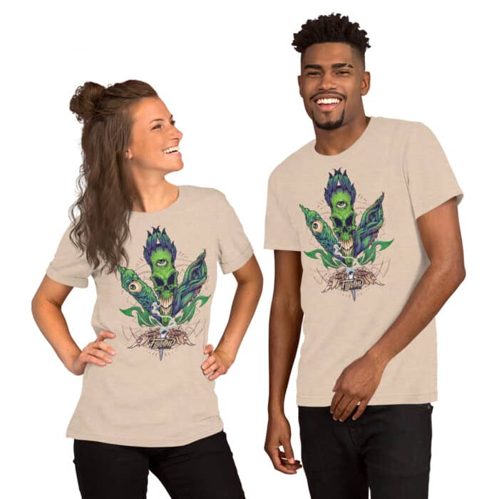 Cannabis Skull Short-Sleeve Unisex T-Shirt - Image 2