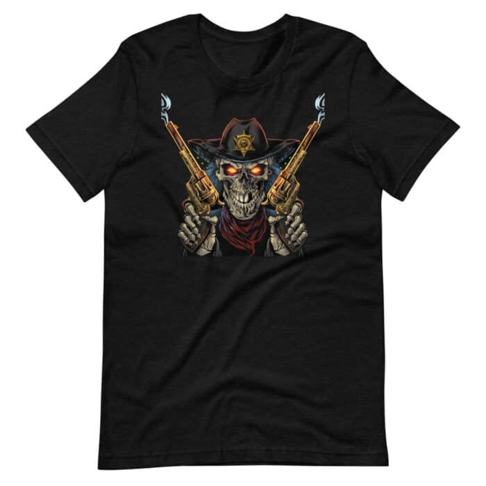 Skeleton Gunslinger - Short-Sleeve Unisex T-Shirt - Image 2