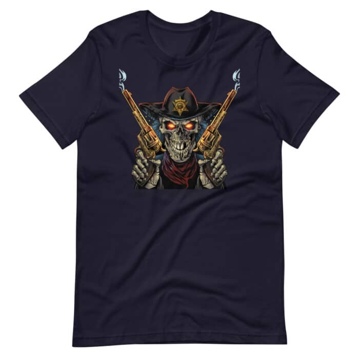 Skeleton Gunslinger - Short-Sleeve Unisex T-Shirt - Image 5