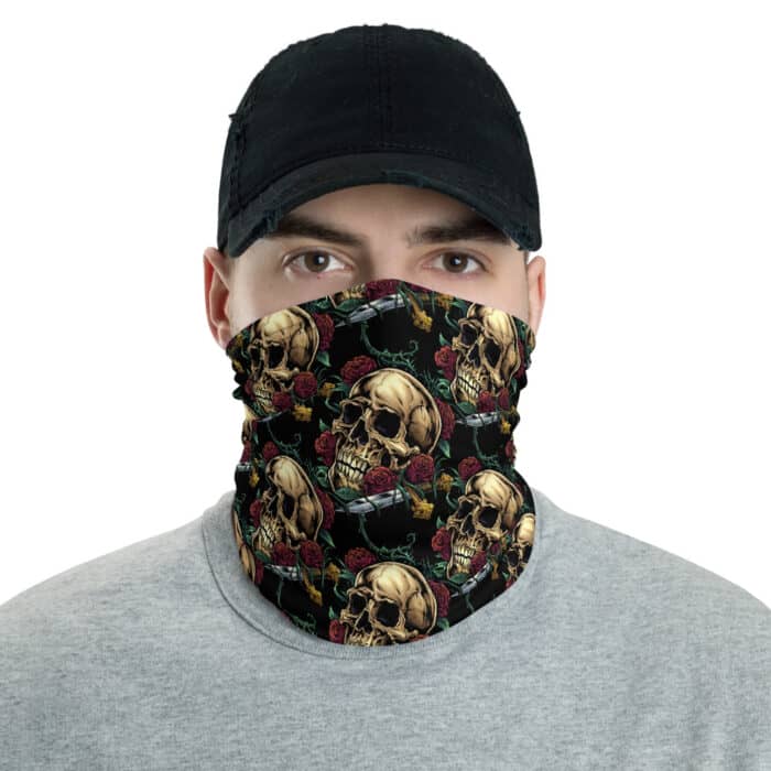 Skull,Dagger and Rose Neck Gaiter