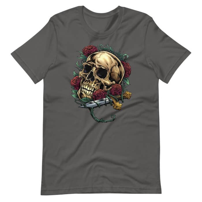 Skull, roses and Dagger - Short-Sleeve Unisex T-Shirt - Image 5