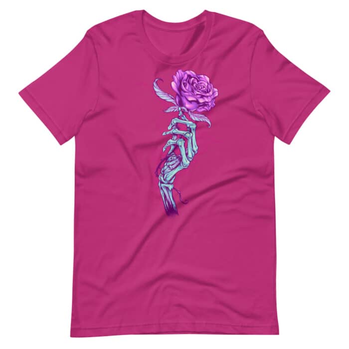 Skeleton Hand with Rose - Short-Sleeve Unisex T-Shirt