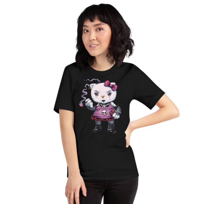 Goth Kitty - Short-Sleeve Unisex T-Shirt - Image 2