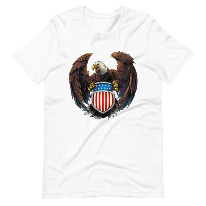 Eagle with US Flag Crest- Short-Sleeve Unisex T-Shirt - Image 2