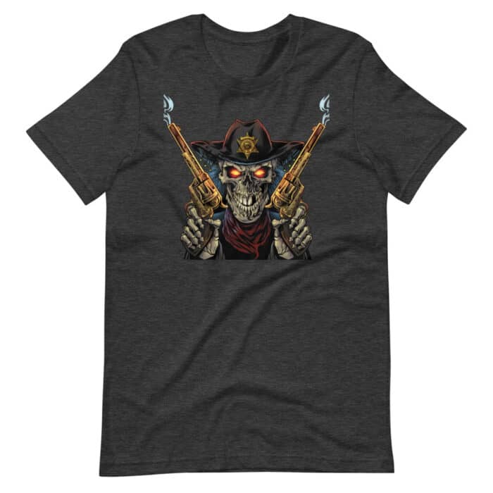 Skeleton Gunslinger - Short-Sleeve Unisex T-Shirt - Image 6