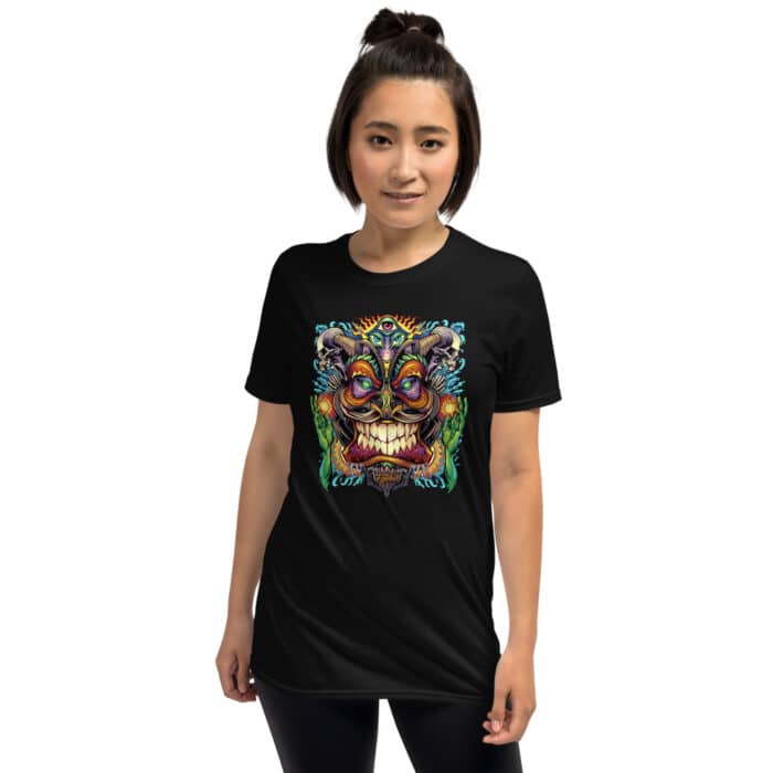 Psychedelic Tiki God Short-Sleeve Unisex T-Shirt - Image 2