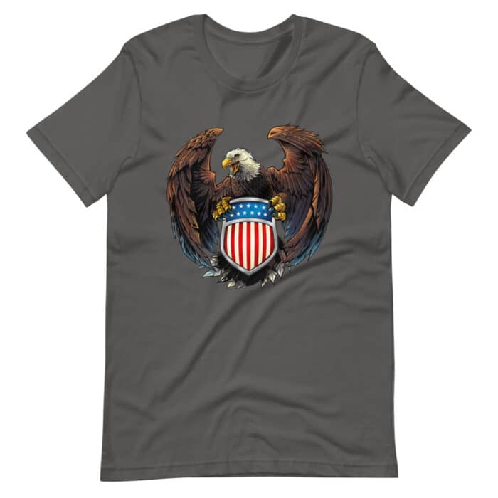 Eagle with US Flag Crest- Short-Sleeve Unisex T-Shirt