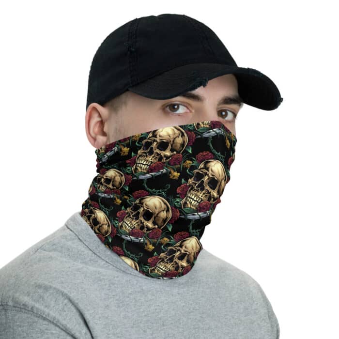 Skull,Dagger and Rose Neck Gaiter - Image 3