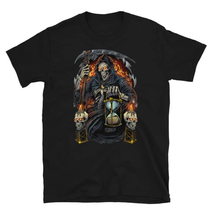 Grim Reaper on Hour Glass Short-Sleeve Unisex T-Shirt