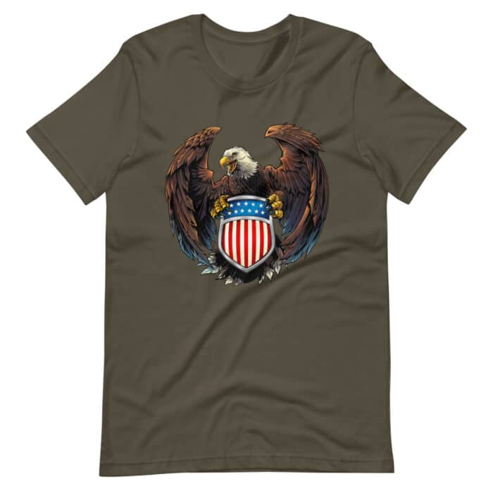 Eagle with US Flag Crest- Short-Sleeve Unisex T-Shirt - Image 6