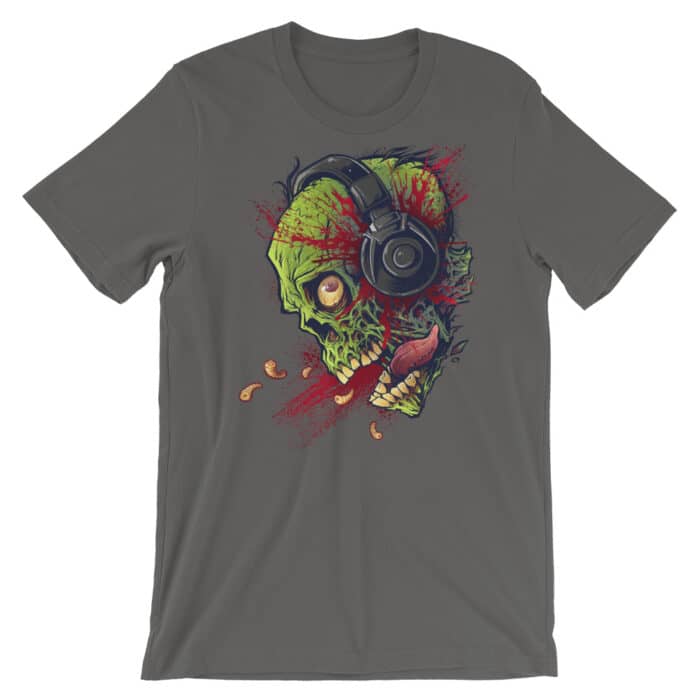 Zombie with Headphones - Short-Sleeve Unisex T-Shirt - Image 5