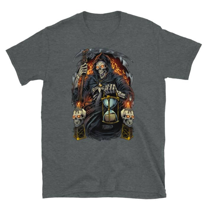 Grim Reaper on Hour Glass Short-Sleeve Unisex T-Shirt - Image 5