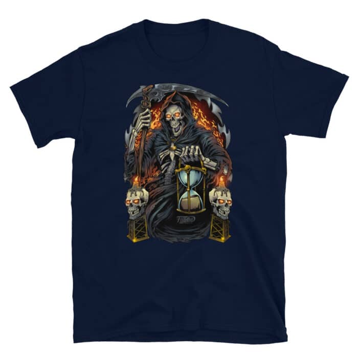 Grim Reaper on Hour Glass Short-Sleeve Unisex T-Shirt - Image 4