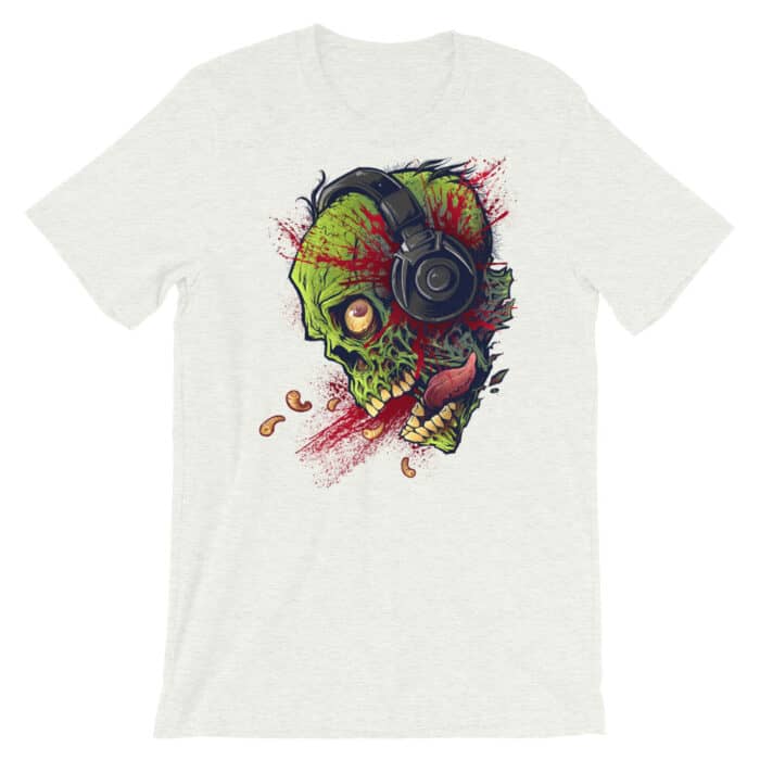 Zombie with Headphones - Short-Sleeve Unisex T-Shirt - Image 6