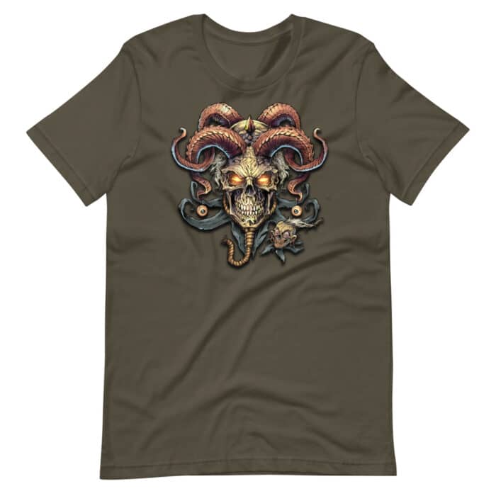 Jester Skull with Horns - Short-Sleeve Unisex T-Shirt