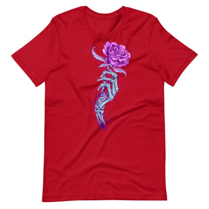 Skeleton Hand with Rose - Short-Sleeve Unisex T-Shirt - Image 9