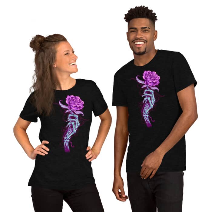 Skeleton Hand with Rose - Short-Sleeve Unisex T-Shirt - Image 2