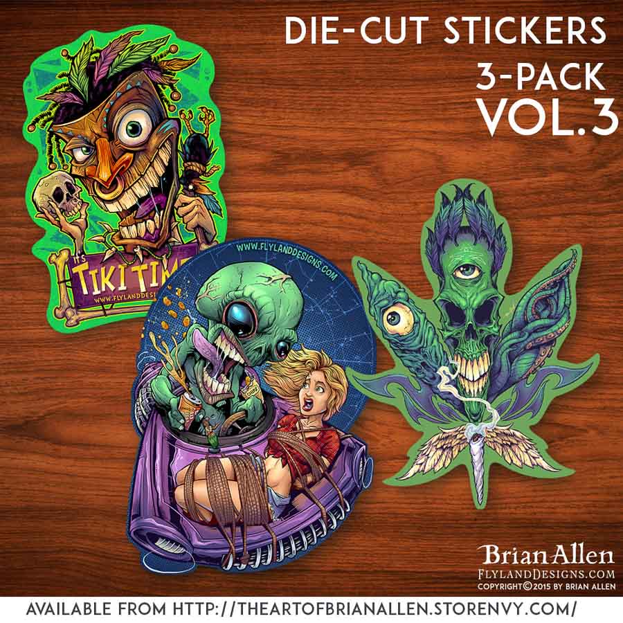 Die-cut stickers with unique original artwork illustrations